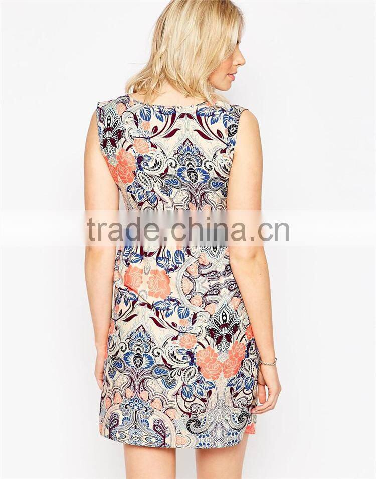 Fashion Plus Size Clothes Floral Printing Sleeveless Maternity Clothes For Pregnant Women Maternity clothes dress