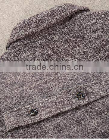 slim fit pure color wool men coat winter coat