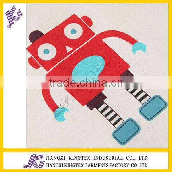 cute baby boys cartoon design short sleeve set,the robot printing t shirt set,100%cotton kids summer set