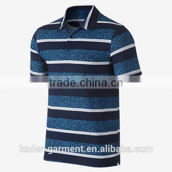 Wholesale Short Sleeve 100% Cotton Mens Polo Shirts With Highlight Stripe