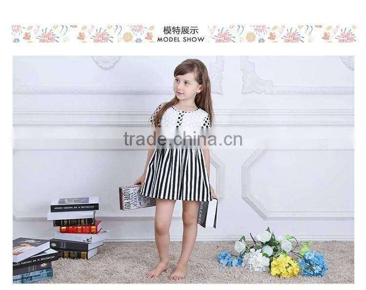 Summer New Fancy White & Black Polka Dot Frock Child Dress Baby Girls Dresses For 2-6 Years