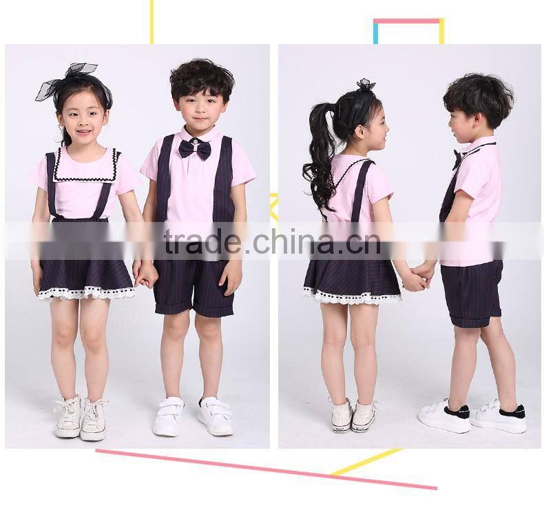 2017 Fashion design kids school uniforms colours models