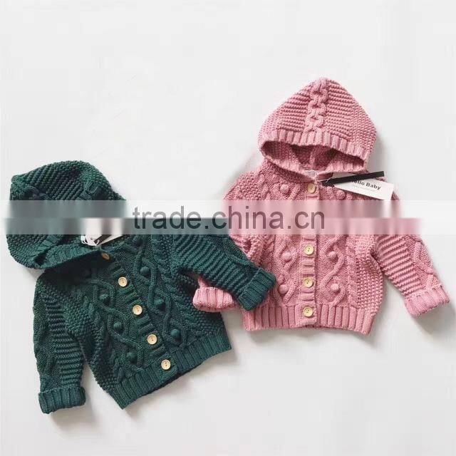 1-6 years 2017 New Wholesale Autumn Cotton Knitted Full Sleeves Kids Girls Sweaters (pick size color)