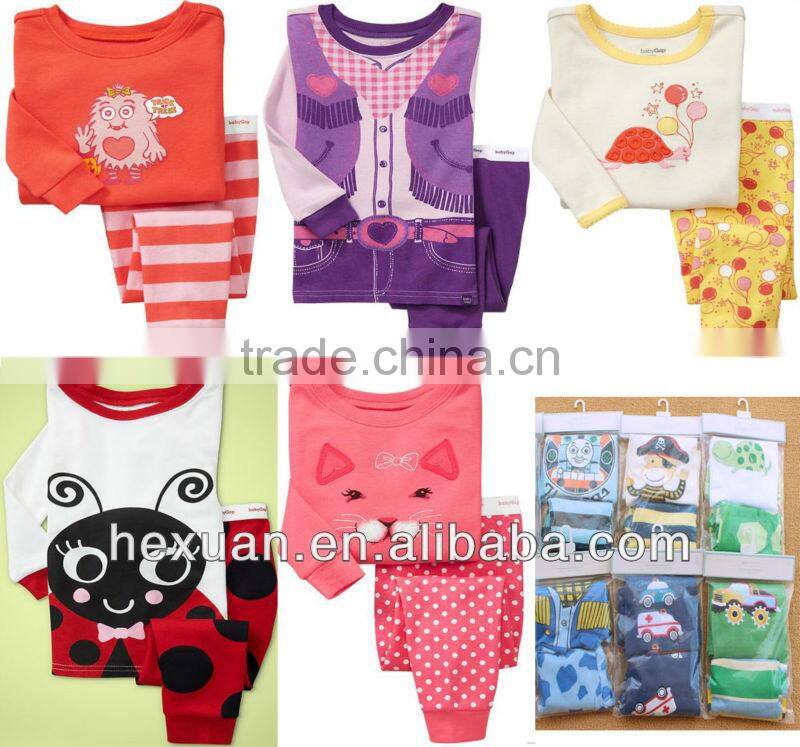 100% cotton baby Pajamas baby tee shirts tight top pant kids t-shirt