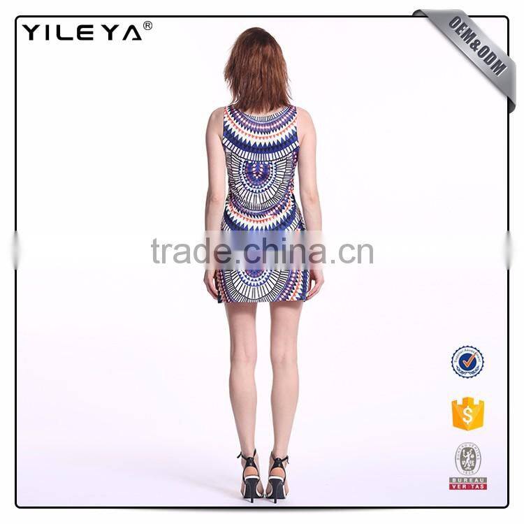 Oem & Odm Short Printed Bohemian Style Woman Dress
