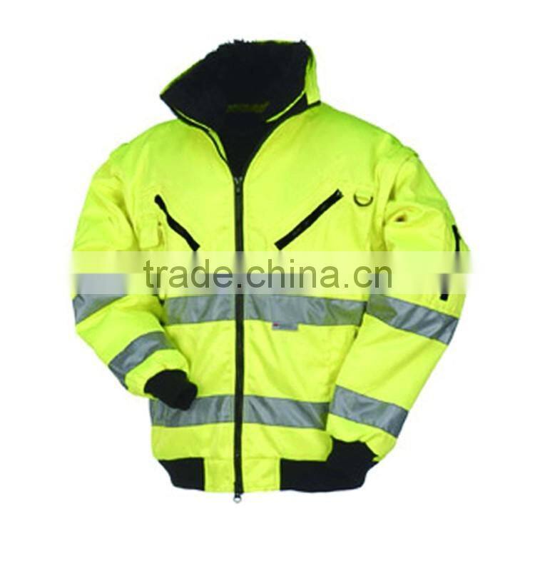 Safety uniform canvas workwear orange bomber mens hi vis jacket