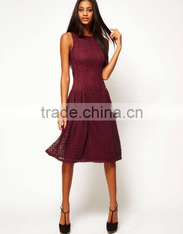 Midi Dress In Crochet Lace