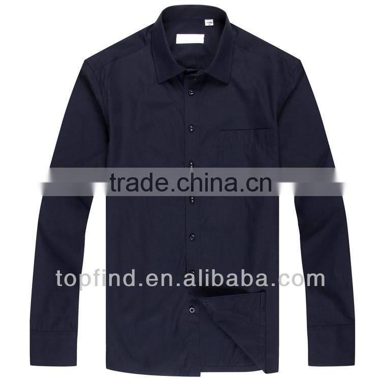 Fashion Latest Design Casual solid color men office long sleeve shirt