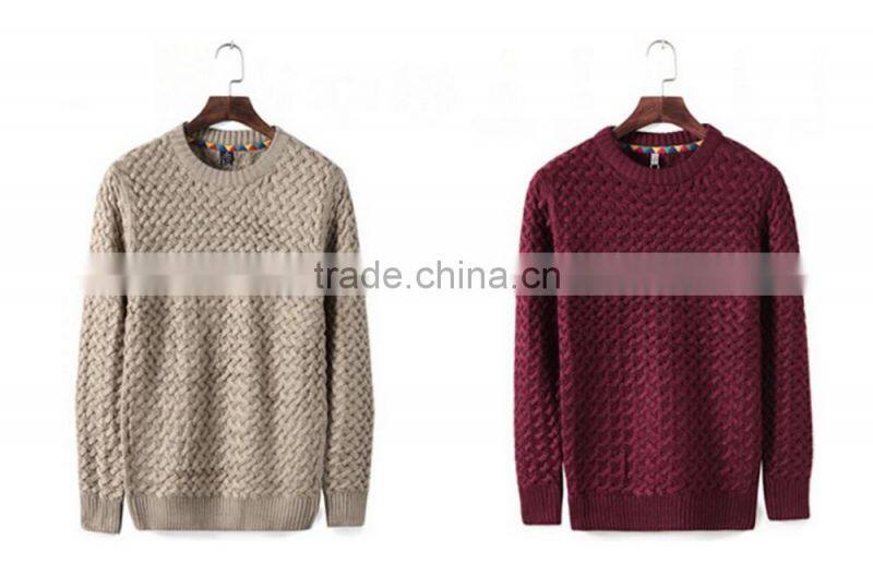 Crew neck 3D pattern fashion sweater for men