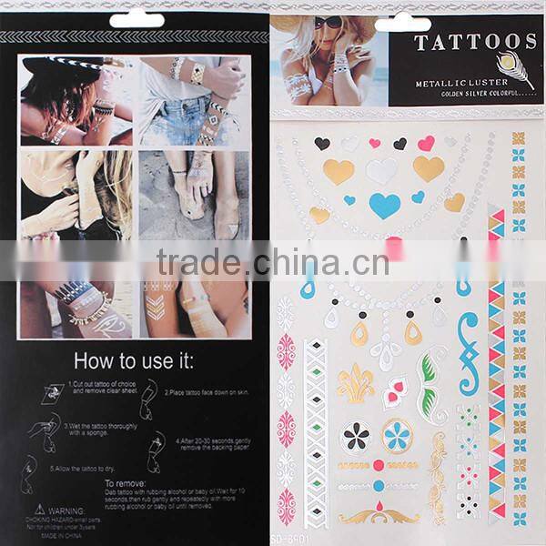 Most Popular Custom Shape Body Art Removable Waterproof Metallic Leg Temporary Tattoos China