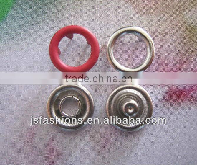 Enviromental-friendly baby Jumpsuit brass 4 part Nickel Color Ring Style Prong Snap Button 9.5mm