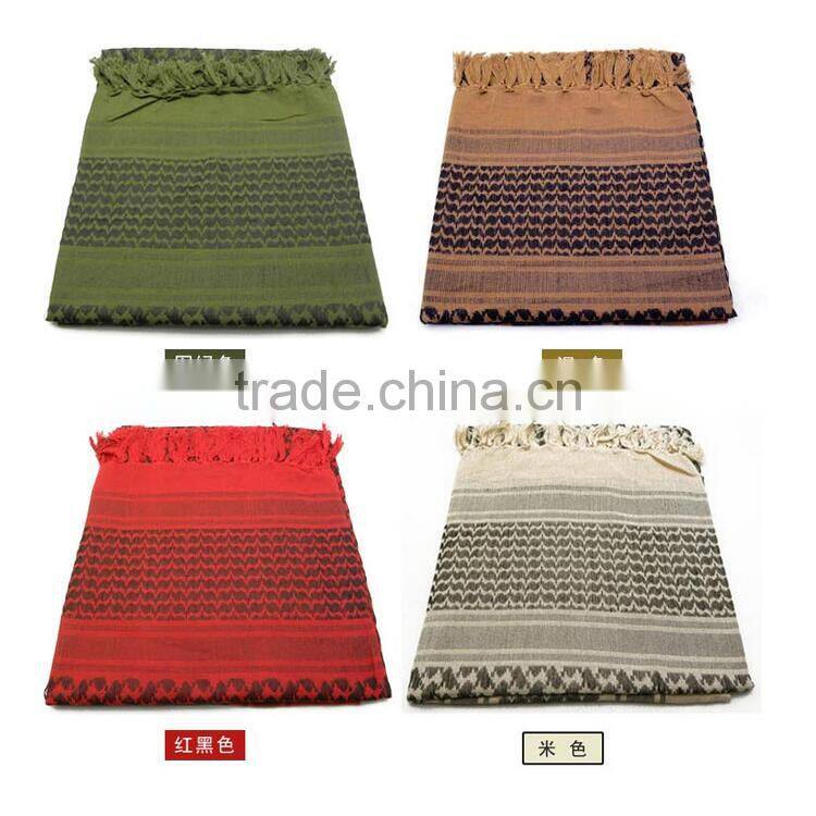 Fashion Outdoor Men Women Cotton Military Windproof Scarf Thicken Muslim Hijab Tactical Arabic Keffiyeh