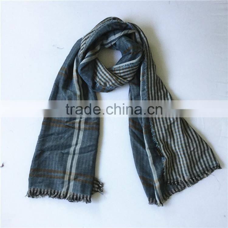 Jilong Double Face Plaid Scarf Classic Blue Fashion Men Scarf
