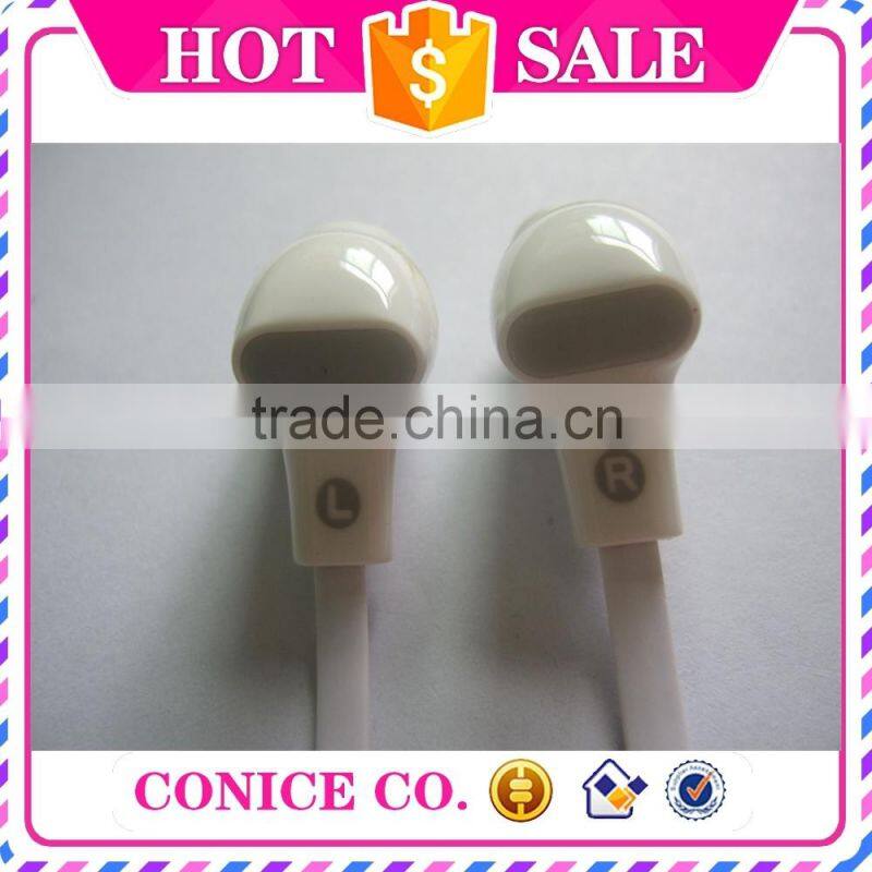 top quality cheap flat cable earbuds magic sound stereo in-ear earphone for mobile phone