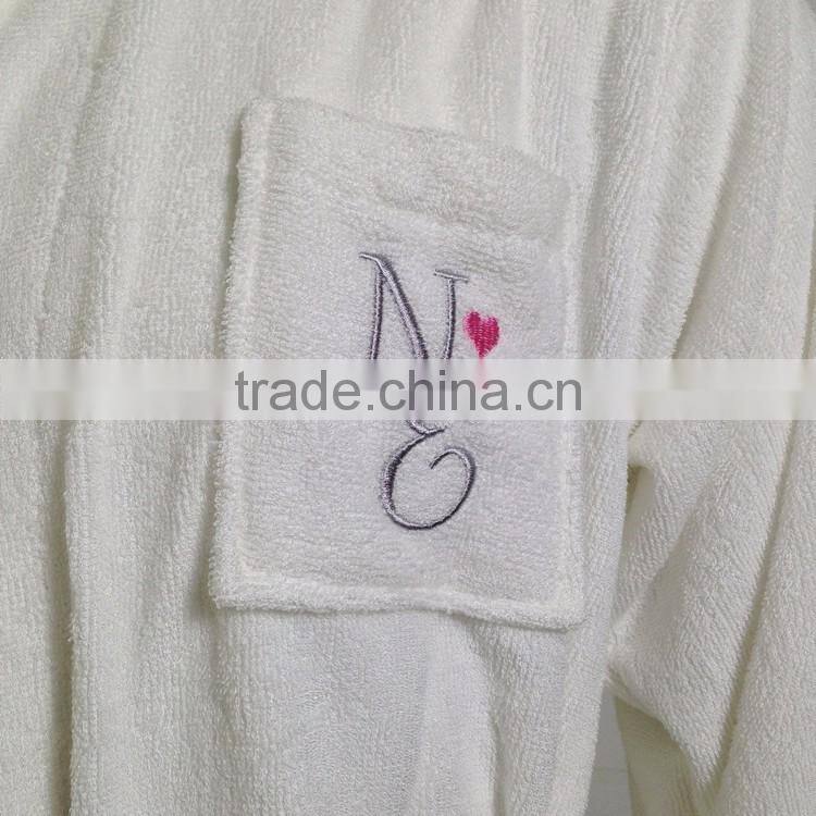 Orangic bamboo robe luxury lounge bathrobe white