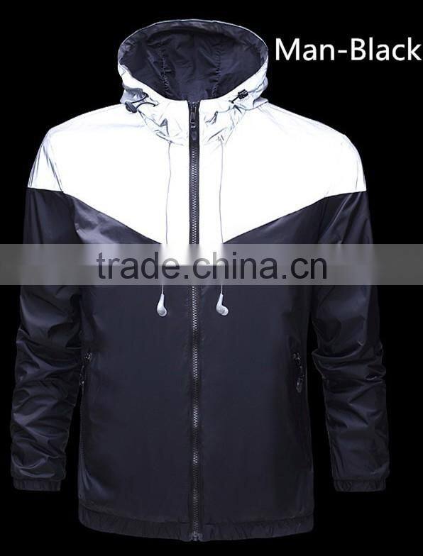 2016 Lightweight Reflective Pink Windbreaker Jacket Custom for men