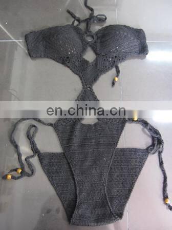 Missadola swimming suit one piece transparent Crochet swimwear