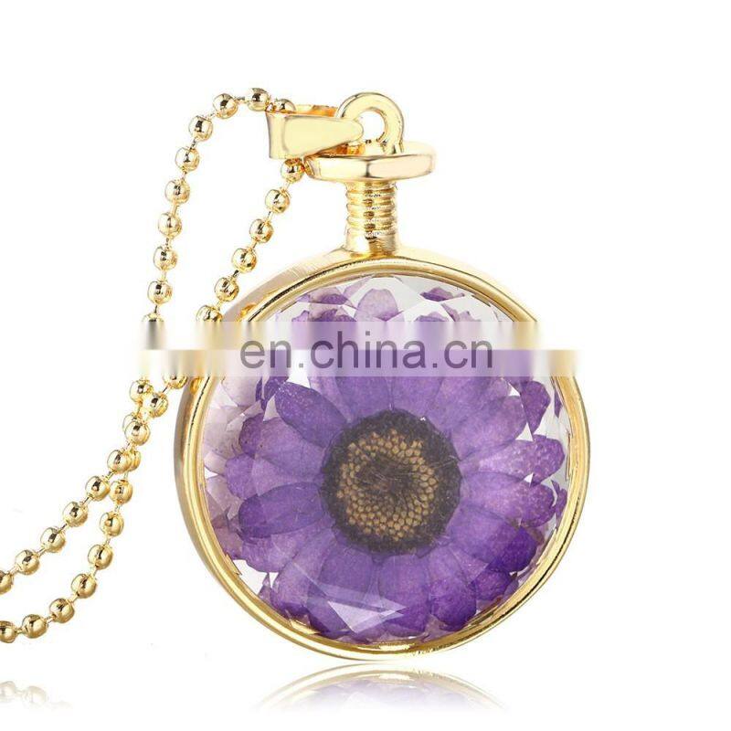 Mother's day Dried flowers glass Essential oil diffuser necklace