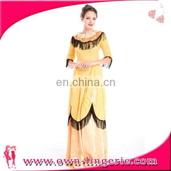 Medieval Renaissance Woman Queen Halloween Costume yellow