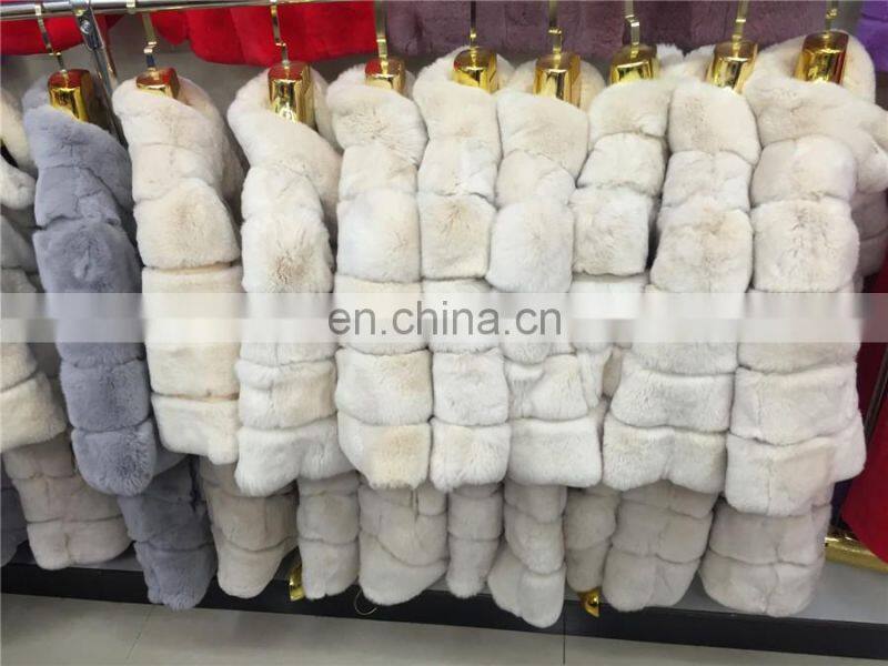New Fashioned Rex Rabbit Fur Coat Whole Rabbit Fur Skin Women Clothes