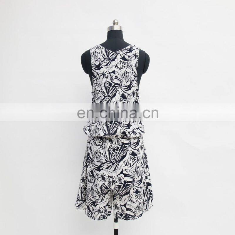fashion hawaii hot summer casual sexy rayon sleeveless print beach jumpsuit