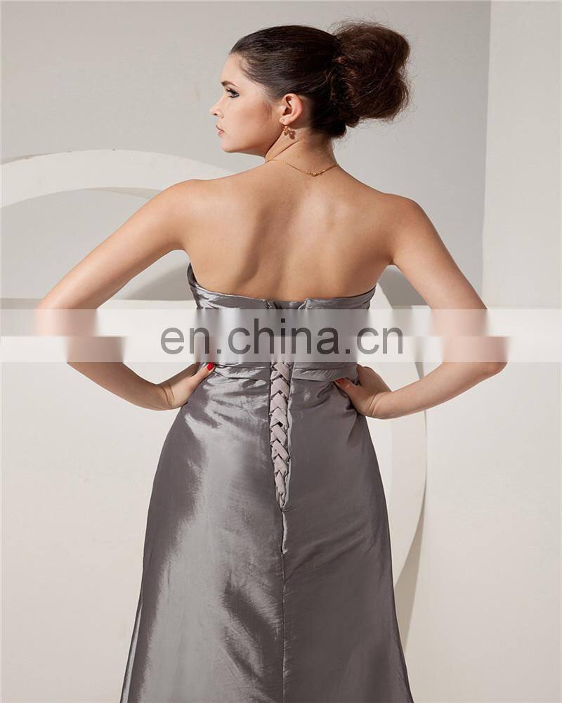 High Quality Grey Sweetheart Sleeveless Evening Gowns Floor Length Embroideried Ruched Mother Of The Bride Dress