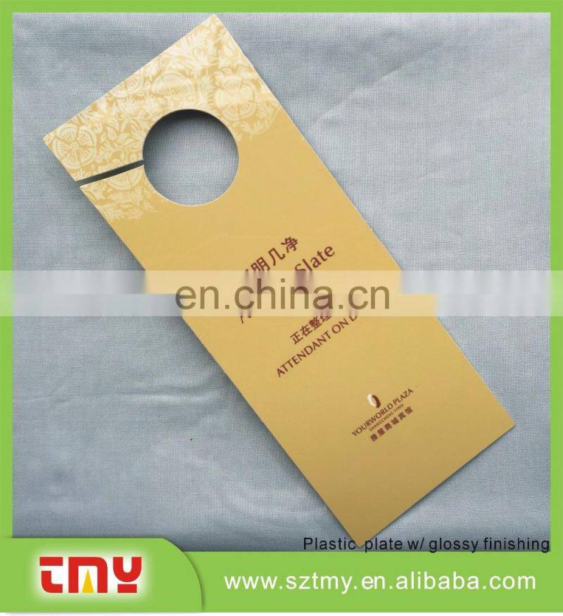 Custom design soft pvc door hanger for hotel