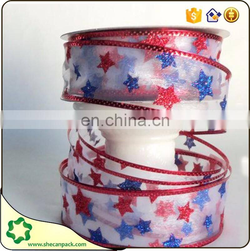 SHECAN Popular sparkly snowflakes ribbon 5cm wide