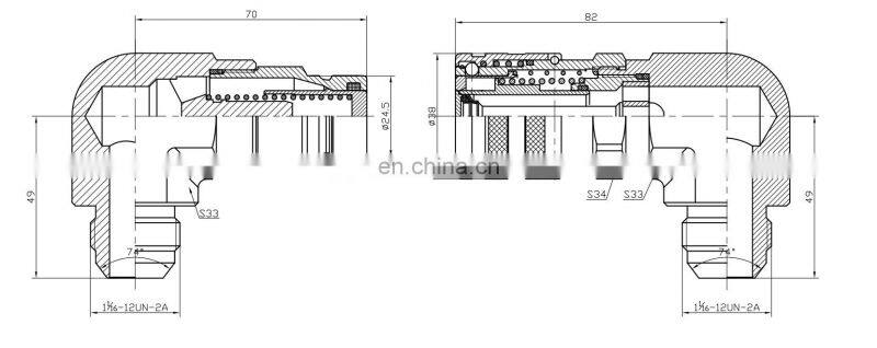 1/2" NPT 90 degree elbow connect JIC hose fitting flat face quick coupling excavator skid steer loader