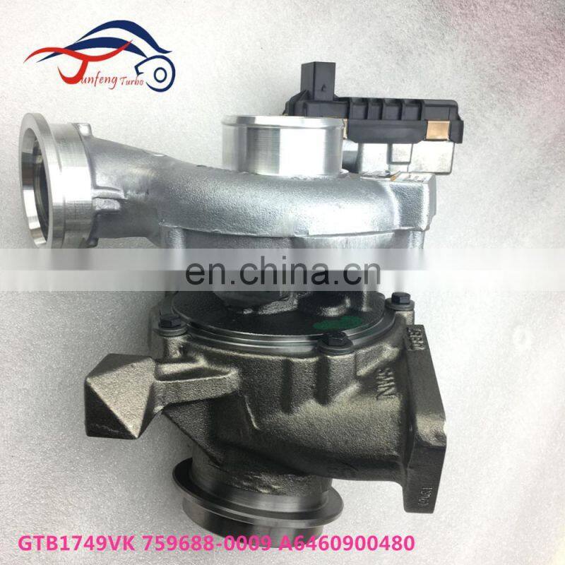 GTB1749VK turbo 759688-0009 A6460900480 Turbocharger for 2007- Mercedes Benz Truck Sprinter Euro 4 with OM646NCV3 Engine