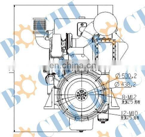 200~242kw 6 cylinder vertical boat diesel engine