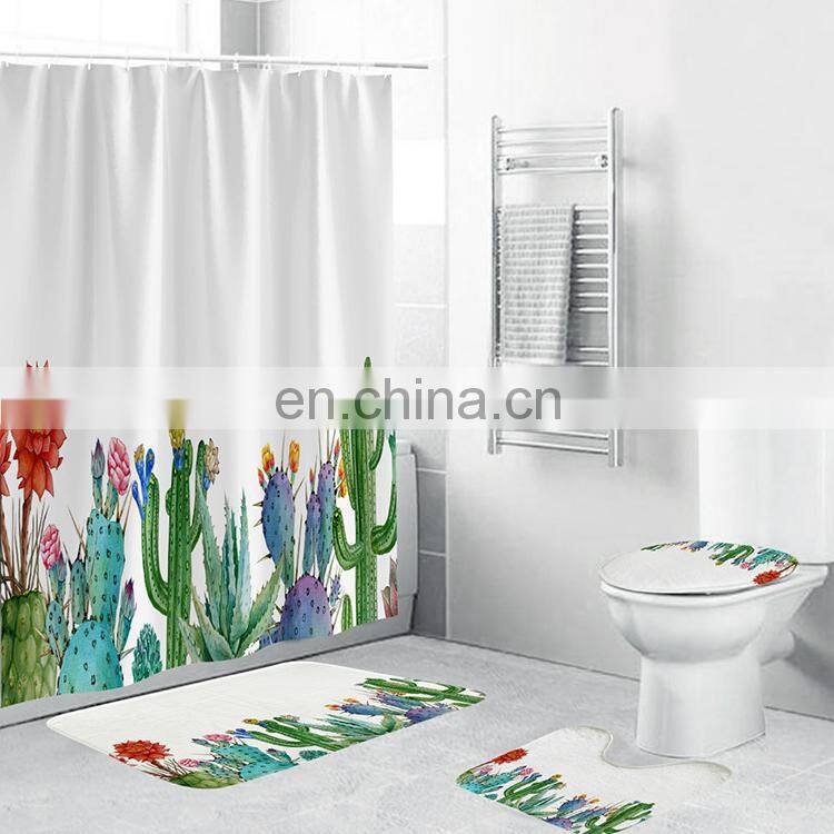 Decorative Flower Bath Shower Curtain Set, Fancy African American Women Bathroom Shower Curtain With Hooks