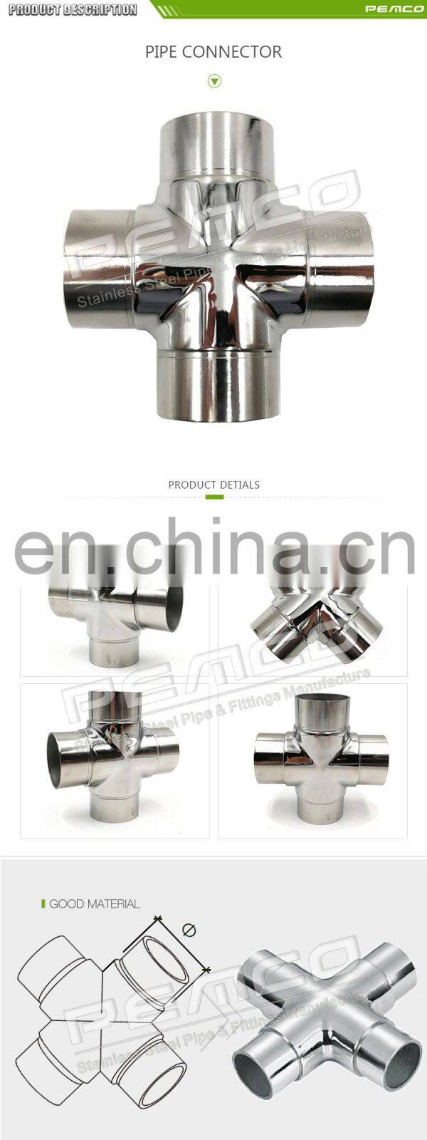 ss304 ss316l  Pipe fitting union 4-way cross stainless steel pipe fitting connectors for railings