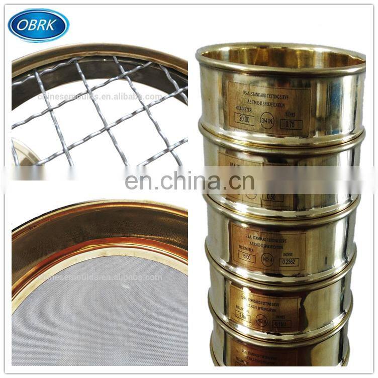 Good Seller Strong Frame Copper Sieve stainless steel test sieve interchangeable soil sieve set