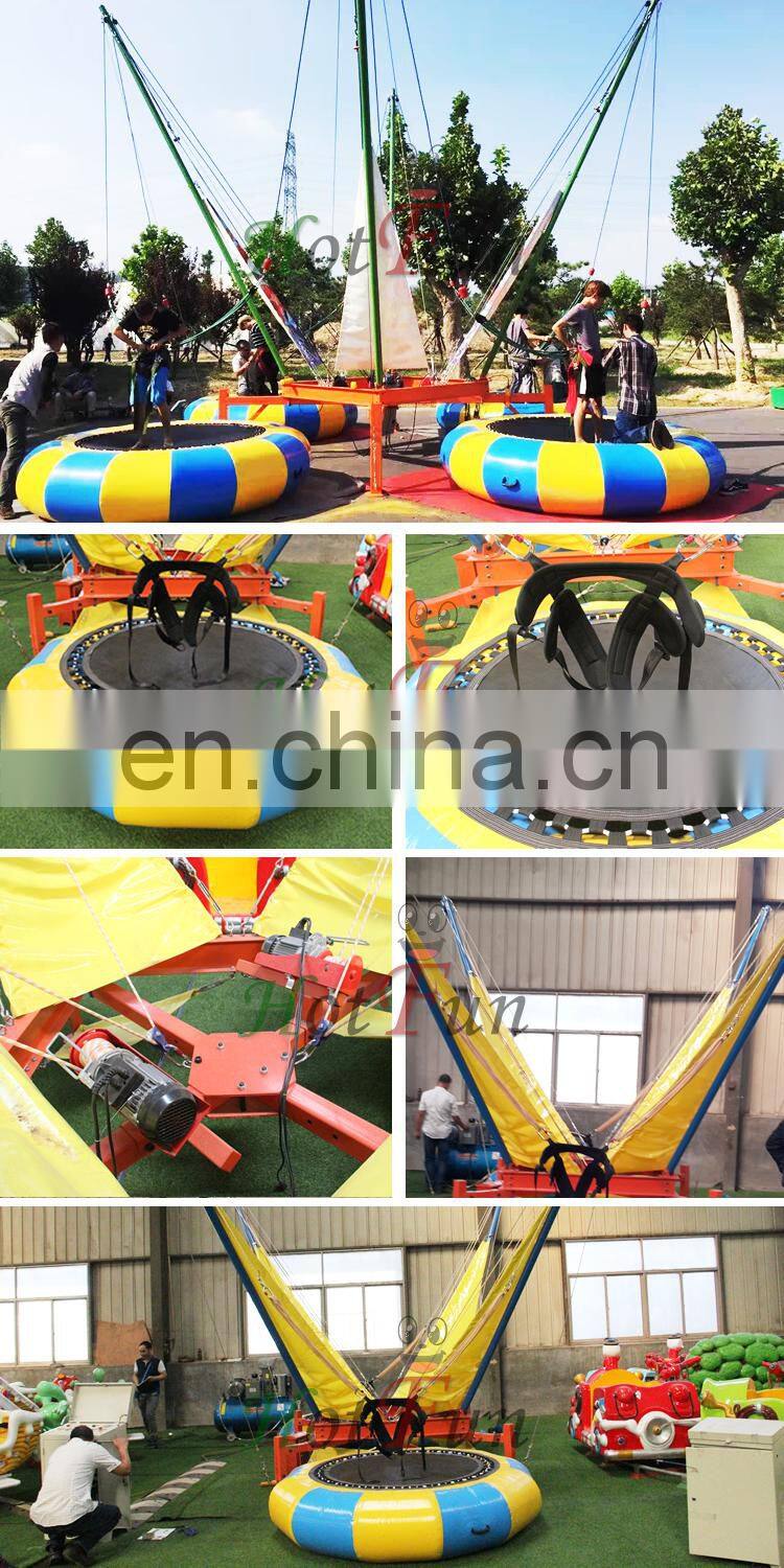 kids outdoor playground amusement park thrilling jump bungee trampoline for sale