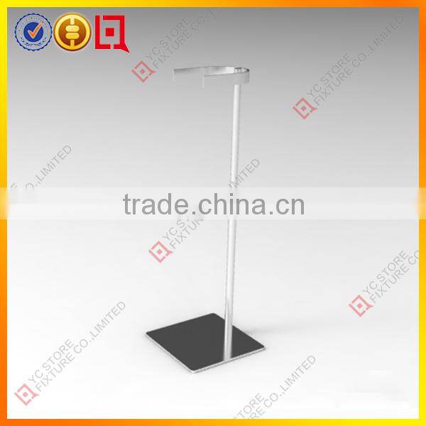 Chrome finish handbag display stand for retail stores