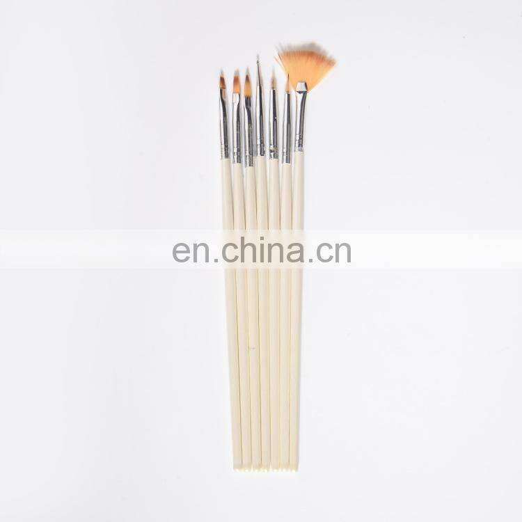 Professional White Nylon Hair OEM Cheap Wholesale Acrylic Gel Painting Nail Art Design Brush Pen Set