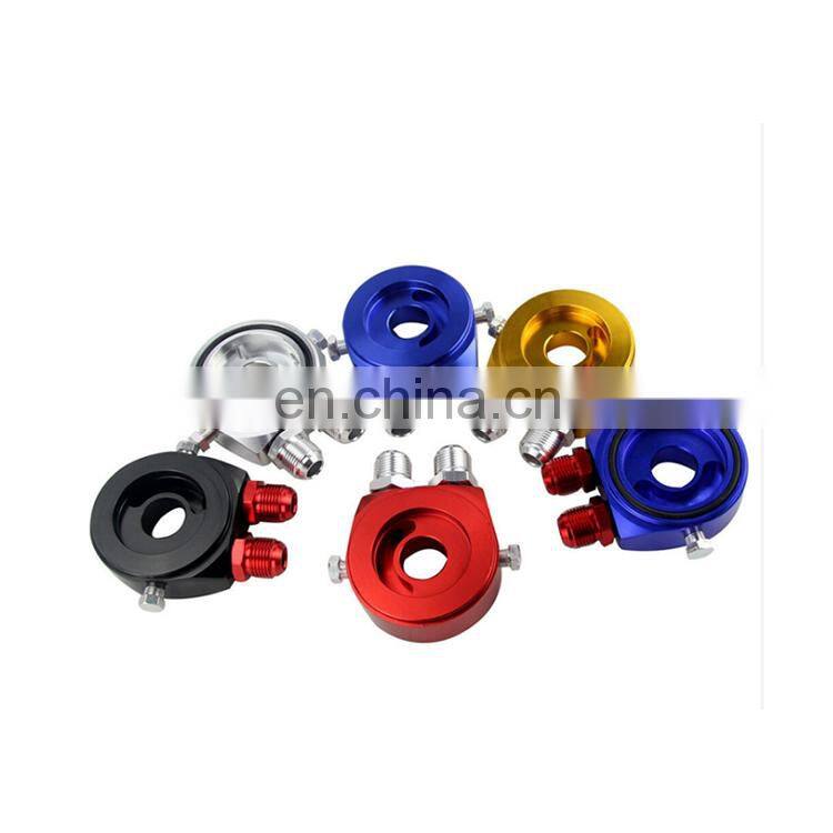 Auto Accessories sandwich panel, rear thermostat, with 10 accessory M20*1.5 and 3/4-16 oil filter sandwich adapter