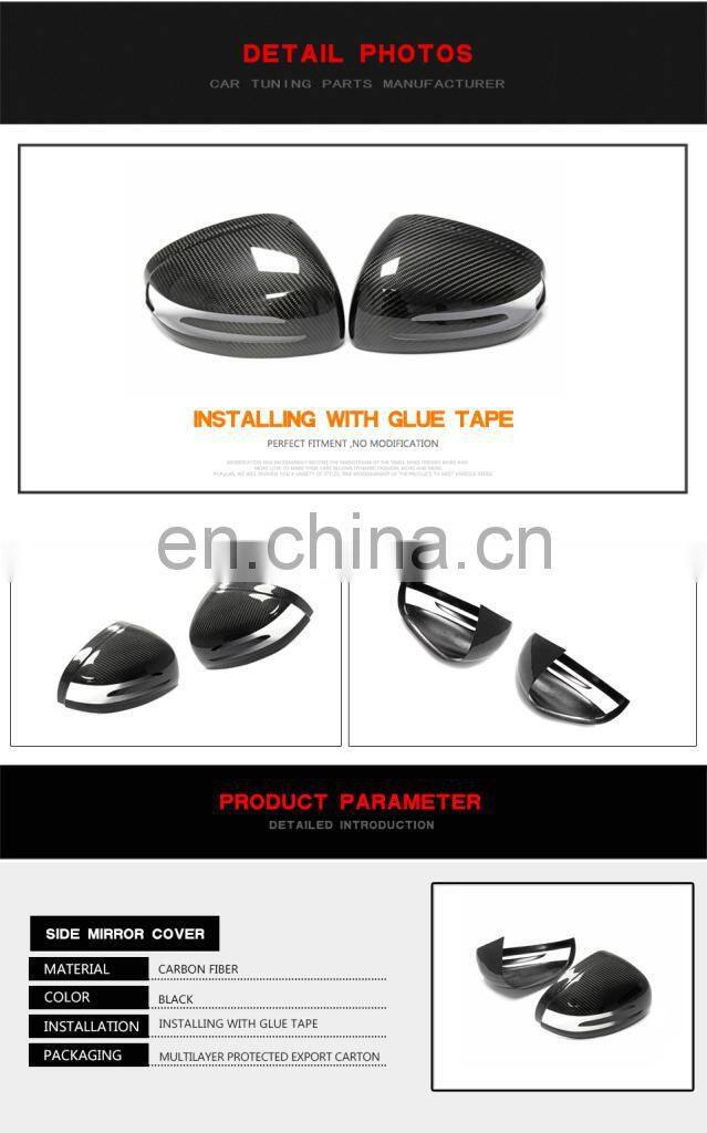 Carbon Fiber Rear Review Mirror Cover for Mercedes Benz SLK SLC AMG GT 2012-2018