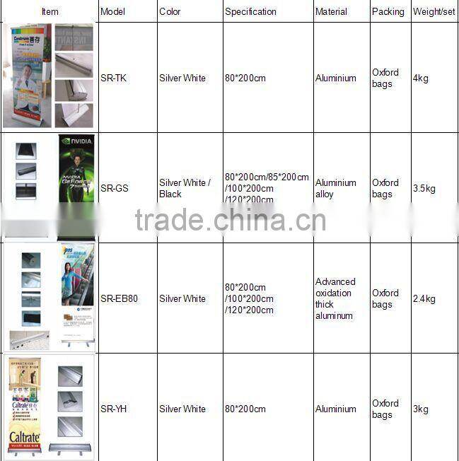 Custom advertising moving aluminium retractable roll up banner wholsale__ly