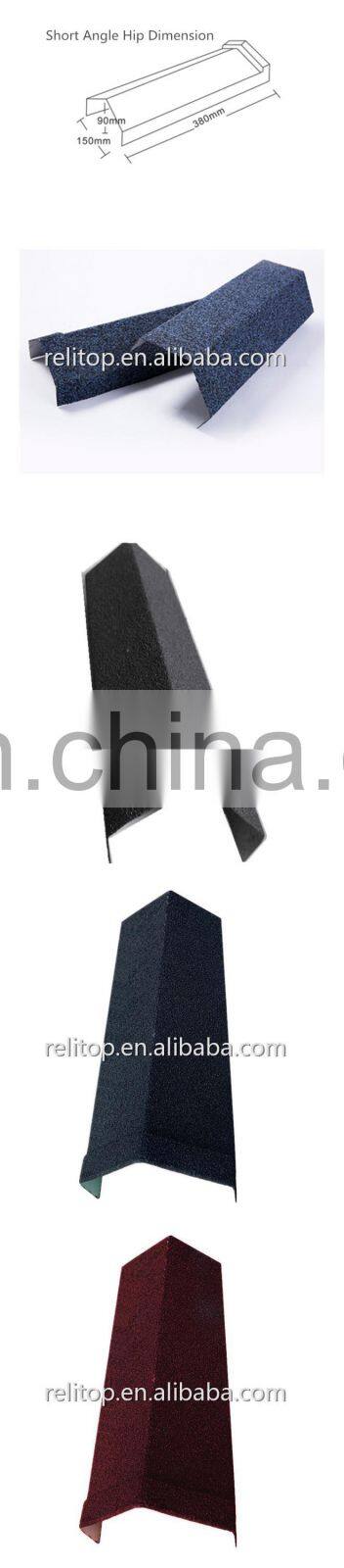 Decorative Roof Panel Accessories Colorful Sand Chips Coated Roof Accessories Roofing Trim Steel Stone Coated Angle Bar