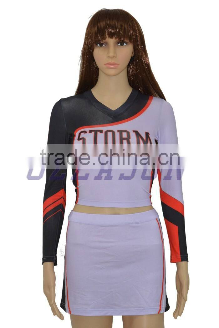 Customized cute spandex sleeveless cheerleading unifors for kids