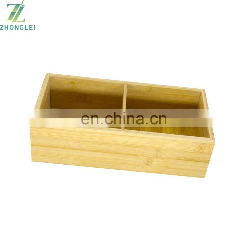 Simple Natural Bamboo Drawer Organizer Storage Box bathroom living room kitchen Factory