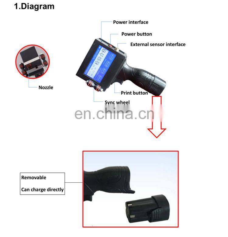 M3S English Version + Original Quick Drying Ink Cartridge Optional Ink Color Handheld Inkjet Printer