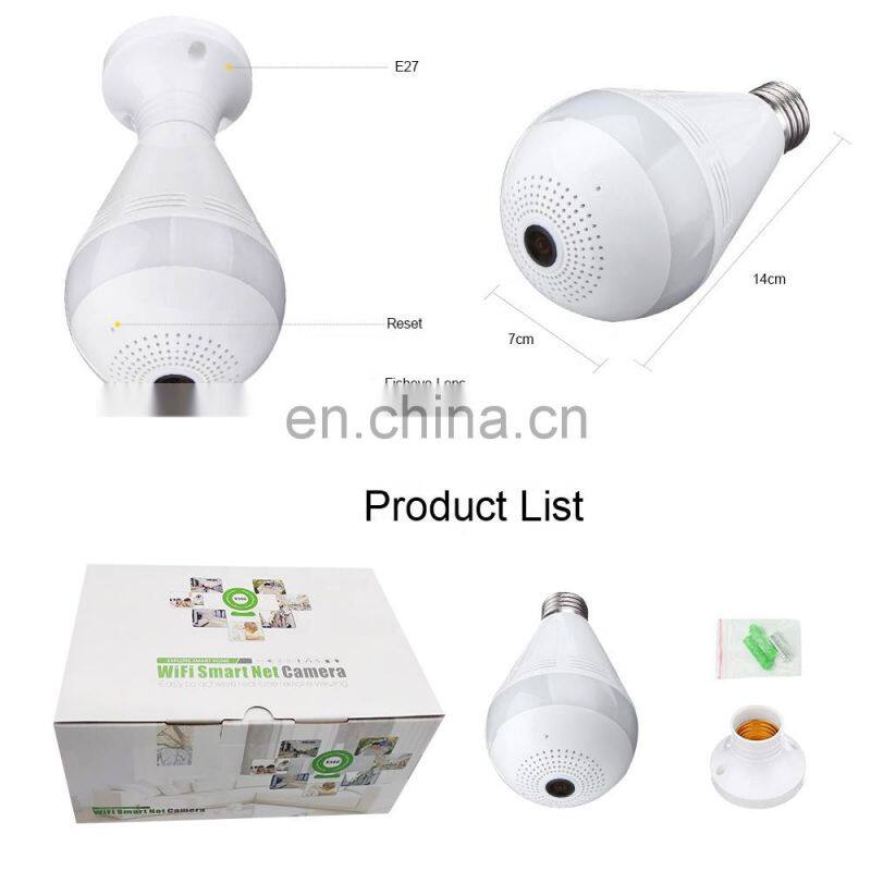 360 Degree LED Camera Bulb Light 1080P Wireless CCTV Bulb Panoramic Home Security WiFi CCTV Fisheye Bulb Lamp