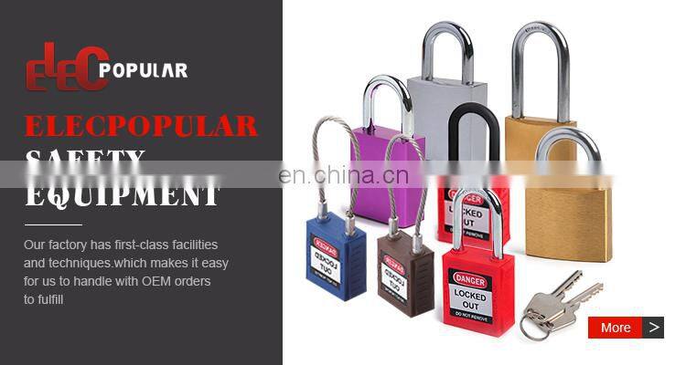 38mm Nylon Plastic key master padlock Shackle Colorful Industrial Loto safety padlock