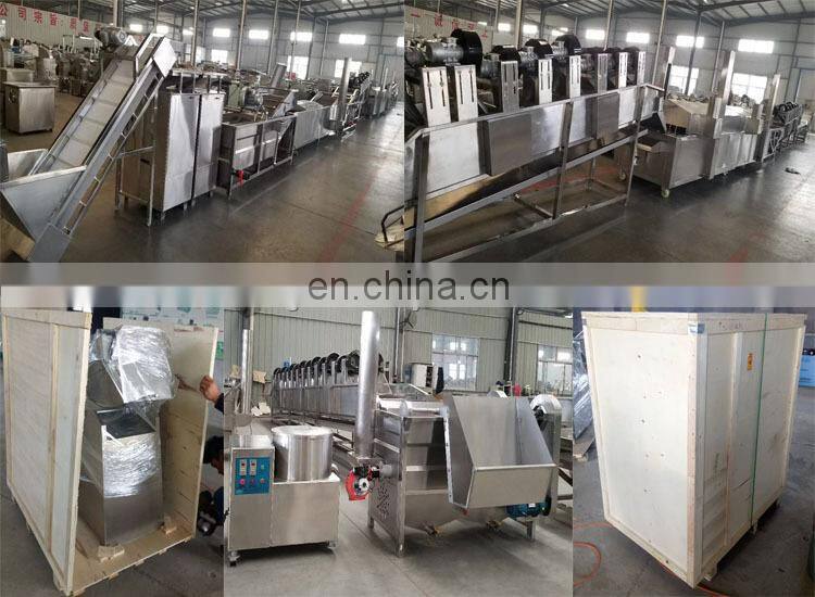 Complete sets of equipment french fries production line potato chips fried processing line.