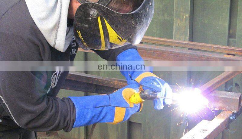 16 inch full Lined Long Dark Green cow split leather glove welding