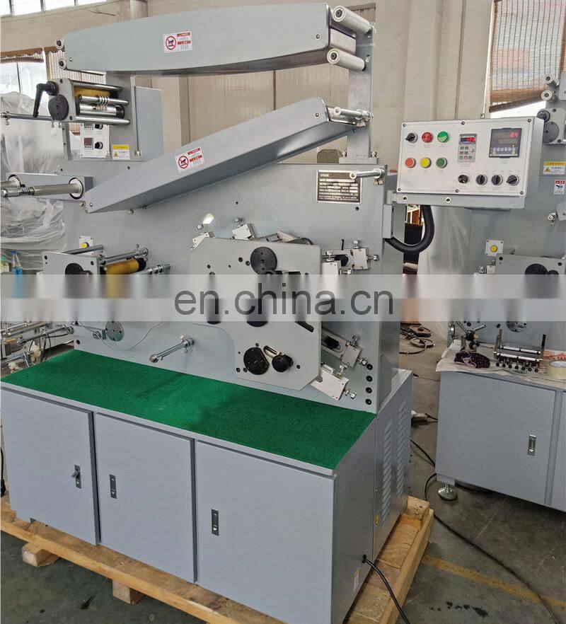 UGS31S 3 plus 1 color Automatic portable apparel clothing label flexo Printing machine, Roll to roll fabric ribbon printer