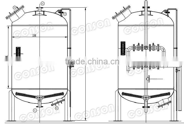stainless steel activated carbon water filter vessel